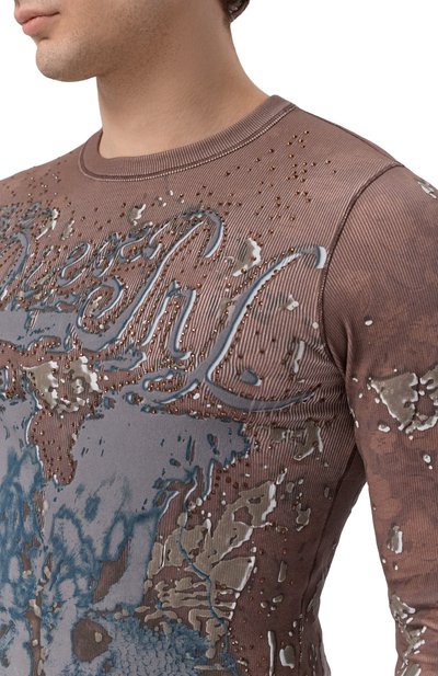 Хлопковый лонгслив DIESEL, арт. A22404/0BKCK, фото 5