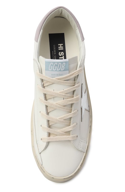 Кожаные кеды Hi Star Golden Goose Deluxe Brand GWF00118.F006845 Белый  GWF00118.F006845 Фото 6