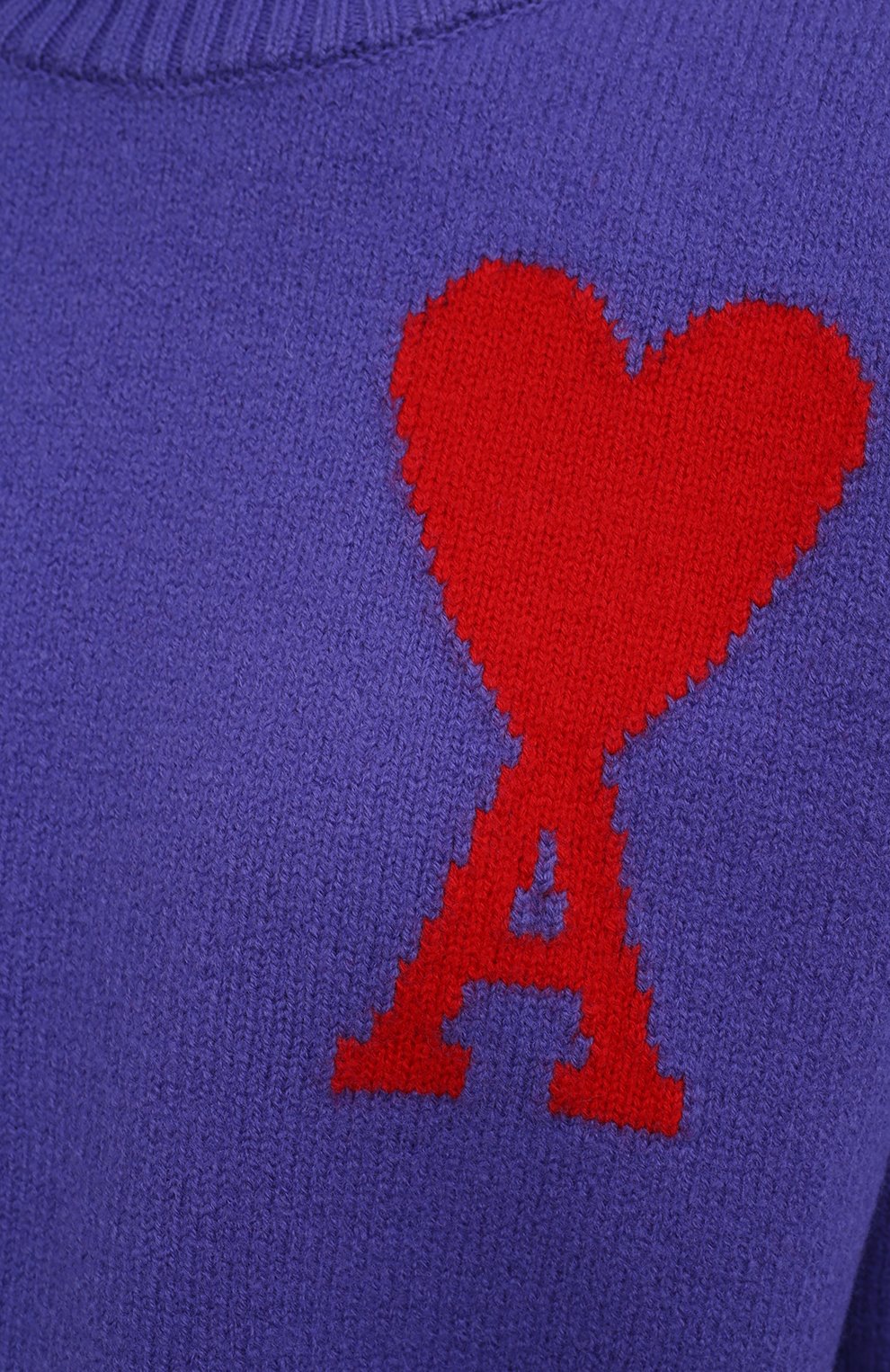 Шерстяной свитер AMI фиолетового цвета по цене 39400 руб., арт. H20FK203.018, фото 5 Шерстяной свитер AMI, арт. H20FK203.018, фото 5