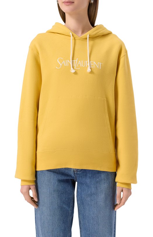 Хлопковое худи Saint Laurent 779611/Y36SW Жёлтый  779611/Y36SW Фото 3