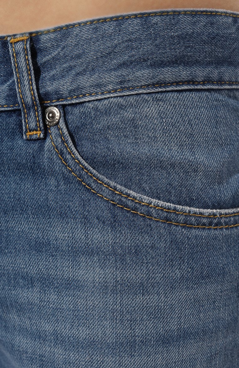 Женские джинсы ANTONELLI FIRENZE синего цвета, арт. L8454/126C | Фото 5 (Кросс-КТ: Деним; Силуэт Ж (брюки и джинсы): Прямые; Материал сплава: Проставлено; Материал внешний: Хлопок, Деним; Детали: Потертости; Драгоценные камни: Проставлено; Длина (брюки, джинсы): Укороченные; Стили: Кэжуэл)