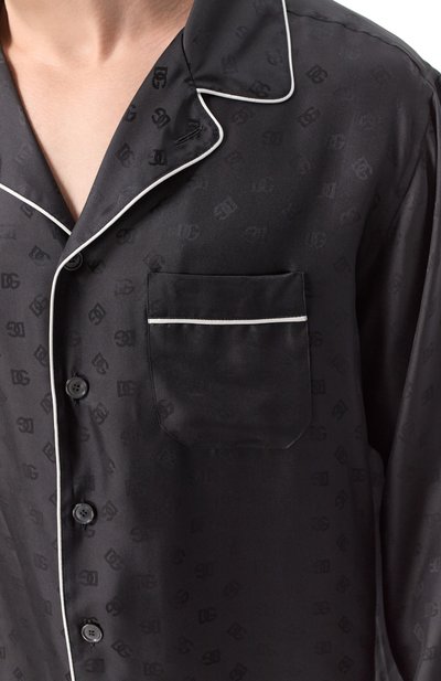 Шелковая сорочка DOLCE & GABBANA черного цвета по цене 196500 руб., арт. G5IF1T/FJ1JY, фото 5 Шелковая сорочка DOLCE & GABBANA, арт. G5IF1T/FJ1JY, фото 5