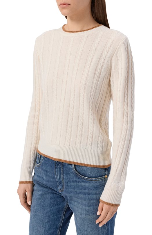 Шерстяной пуловер MC2 Saint Barth LRCH001-00040I/LAR0CHE Кремовый  LRCH001-00040I/LAR0CHE Фото 3