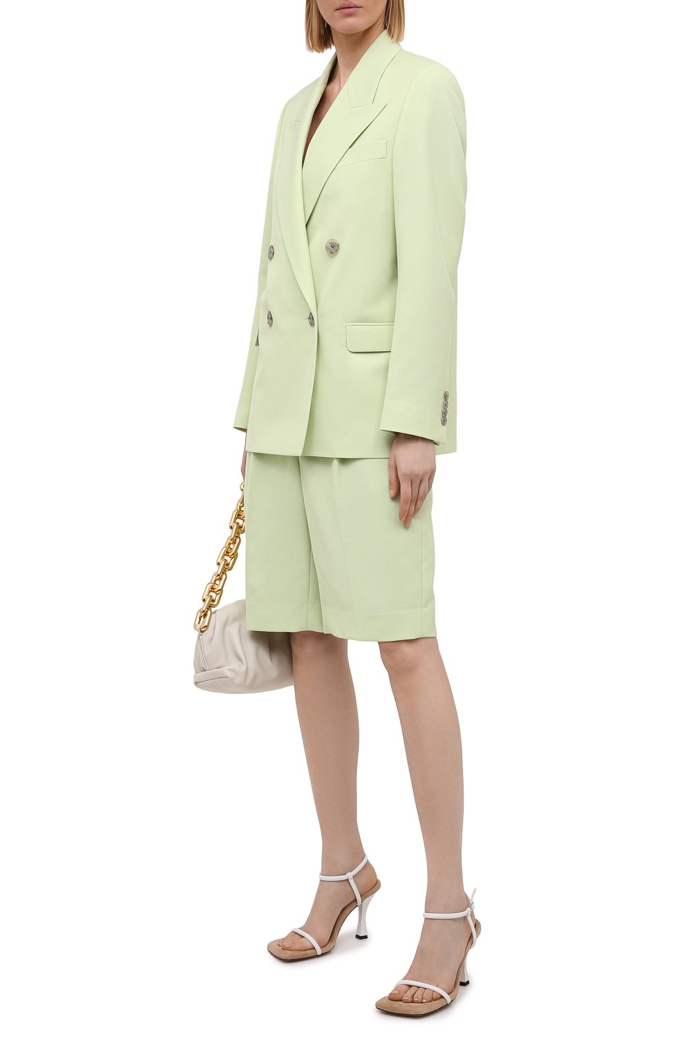 Шерстяные шорты ACNE STUDIOS зеленого цвета по цене 36250 руб., арт. AE0038, фото 2 Шерстяные шорты ACNE STUDIOS, арт. AE0038, фото 2