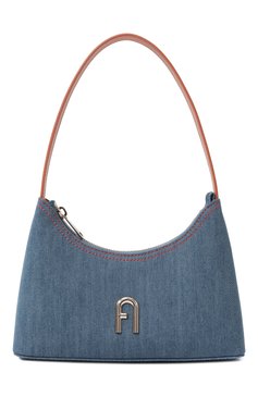 Женская сумка furla diamante FURLA голубого цвета, арт. WB01239/BX1542 | Фото 1 (Материал сплава: Проставлено; Материал: Текстиль; Драгоценные камни: Проставлено; Размер: small)