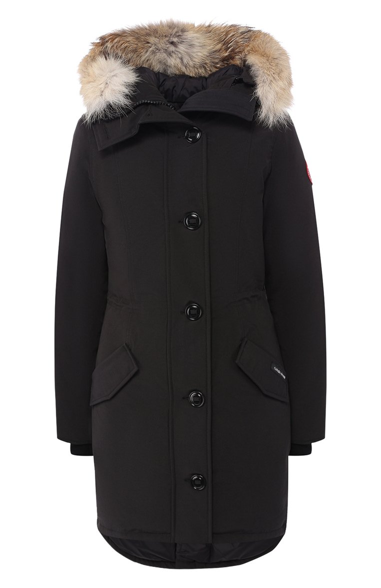 Женская утепленная парка rossclair с меховой отделкой CANADA GOOSE черного цвета, а�рт. 2580L/2062M | Фото 1 (Материал внешний: Синтетический материал; Рукава: Длинные; Материал подклада: Синтетический материал; Материал утеплителя: Пух и перо; Статус проверки: Проверена категория; Длина (верхняя одежда): До середины бедра; Кросс-КТ: Куртка; Драгоценные камни: Проставлено; Материал сплава: Проставлено)