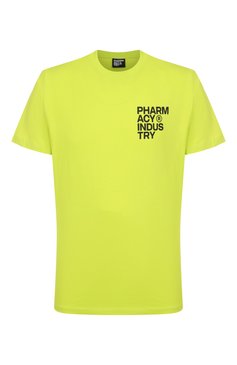 Мужская хлопковая футболка PHARMACY INDUSTRY салатового цвета, арт. PHABM00206 | Фото 1 (Длина (для топов): Стандартные; Рукава: Короткие; Материал внешний: Хлопок; Принт: С принтом; Стили: Гранж; Мужское Кросс-КТ: Футболка-одежда; Кросс-КТ: Джерси)
