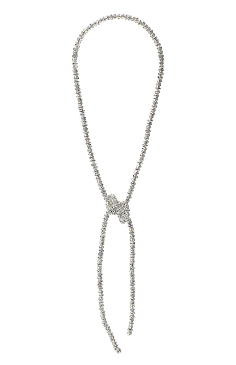 Женское колье PEARL OCTOPUSS.Y серебряного цвета, арт. SKINNY SERPENT CHAIN | Фото 1 (Региональные ограничения белый список (Axapta Mercury): Не проставлено; Нос: Не проставлено; Материал: Стекло, Металл)