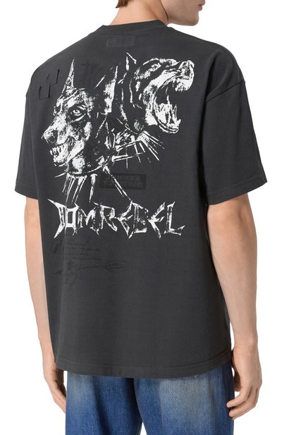 Хлопковая футболка DOMREBEL темно-серого цвета по цене 22100 руб., арт. M PUPPY, фото 4 Хлопковая футболка DOMREBEL, арт. M PUPPY, фото 4