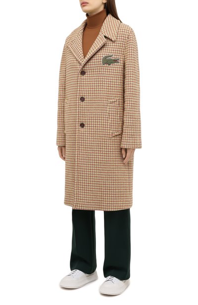 Шерстяное пальто LACOSTE кремового цвета по цене 113810 руб., арт. BH3048, фото 3 Шерстяное пальто LACOSTE, арт. BH3048, фото 3