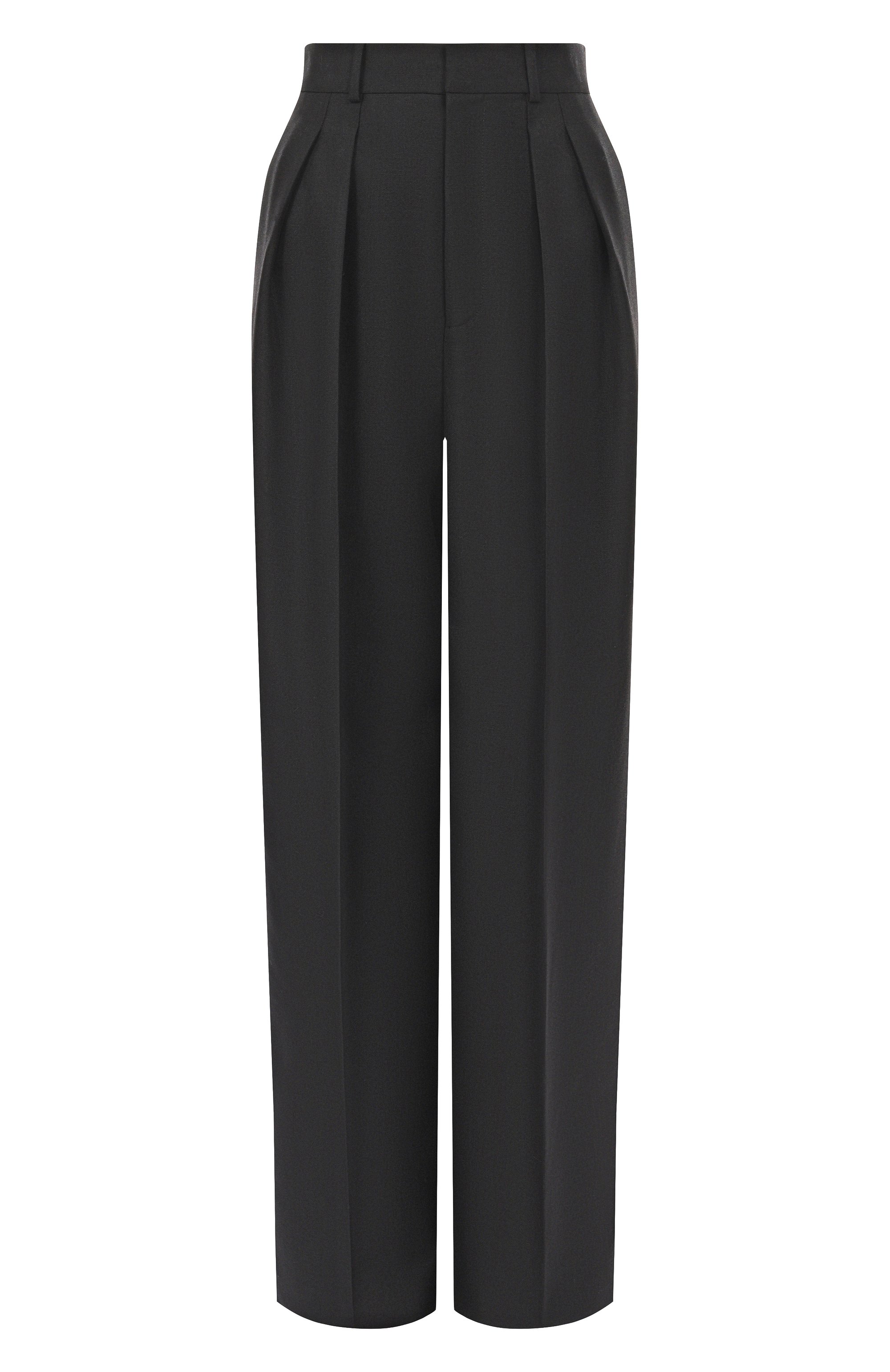 Шерстяные брюки SAINT LAURENT черного цвета по цене 249500 руб., арт. 854457/Y5J50, фото 1 Шерстяные брюки SAINT LAURENT, арт. 854457/Y5J50, фото 1