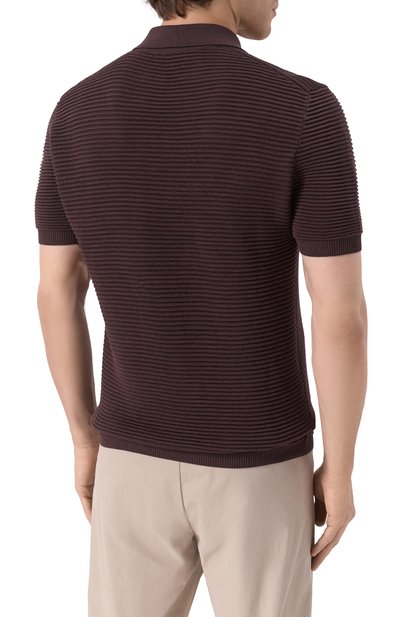 Поло из шелка и хлопка KITON бордового цвета по цене 222000 руб., арт. UMK065907, фото 4 Поло из шелка и хлопка KITON, арт. UMK065907, фото 4