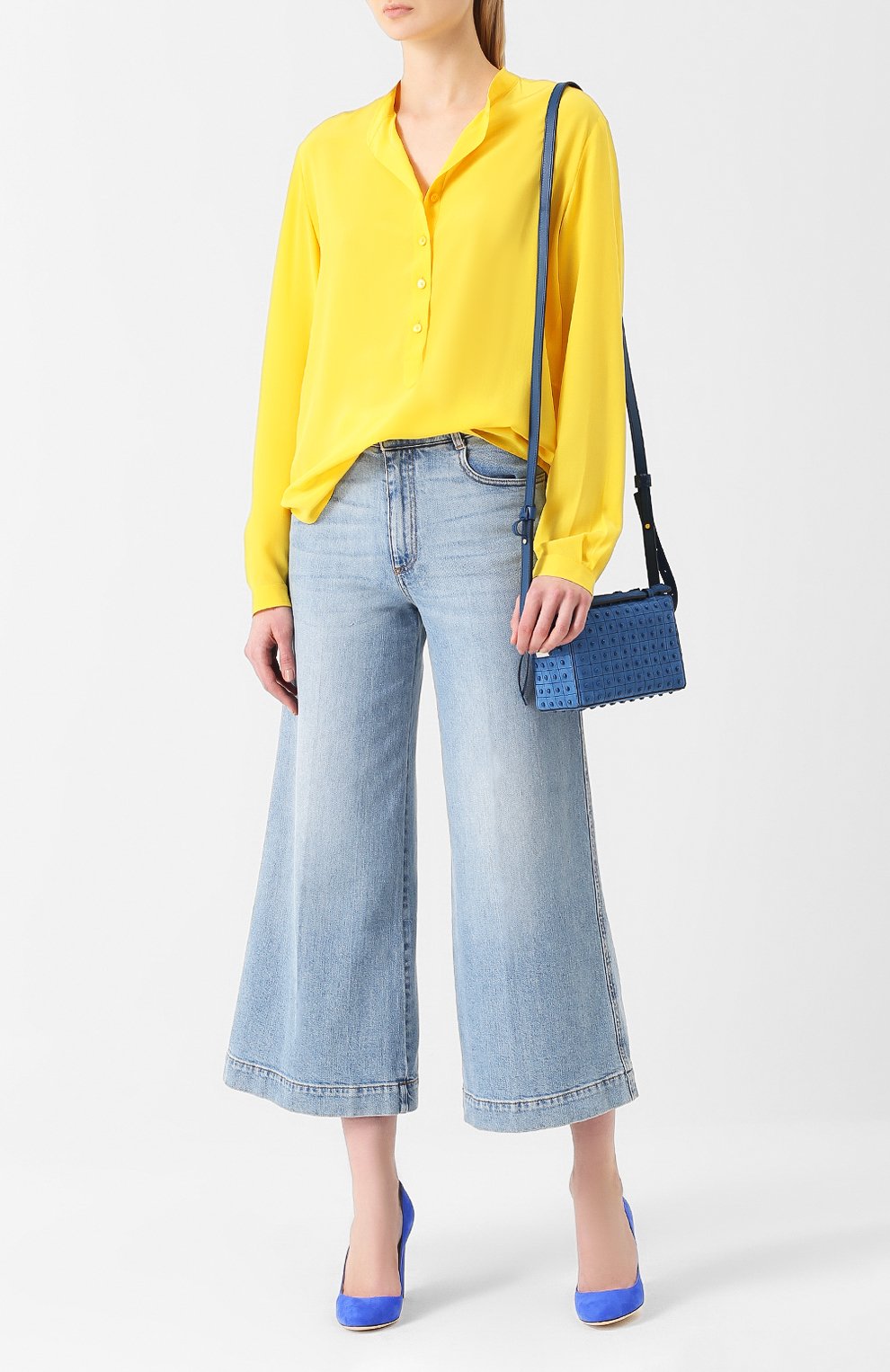 Прямая шелковая блуза с воротником-стойкой STELLA MCCARTNEY, арт. 358313/SY206, фото 2