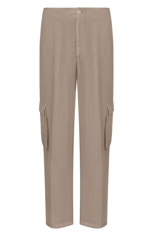 Льняные брюки-карго InLinum CARG0RU/TR0PEA Бежевый CARG0RU/TR0PEA