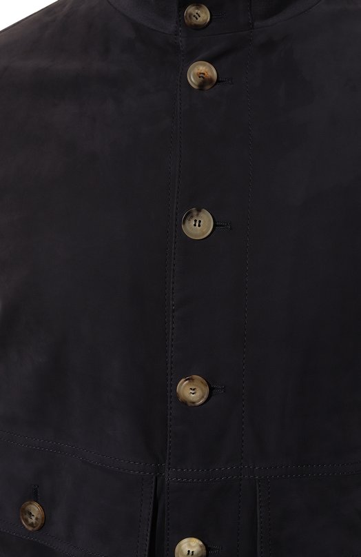 Замшевый бомбер Brunello Cucinelli MPNAB1929 Синий  MPNAB1929 Фото 5