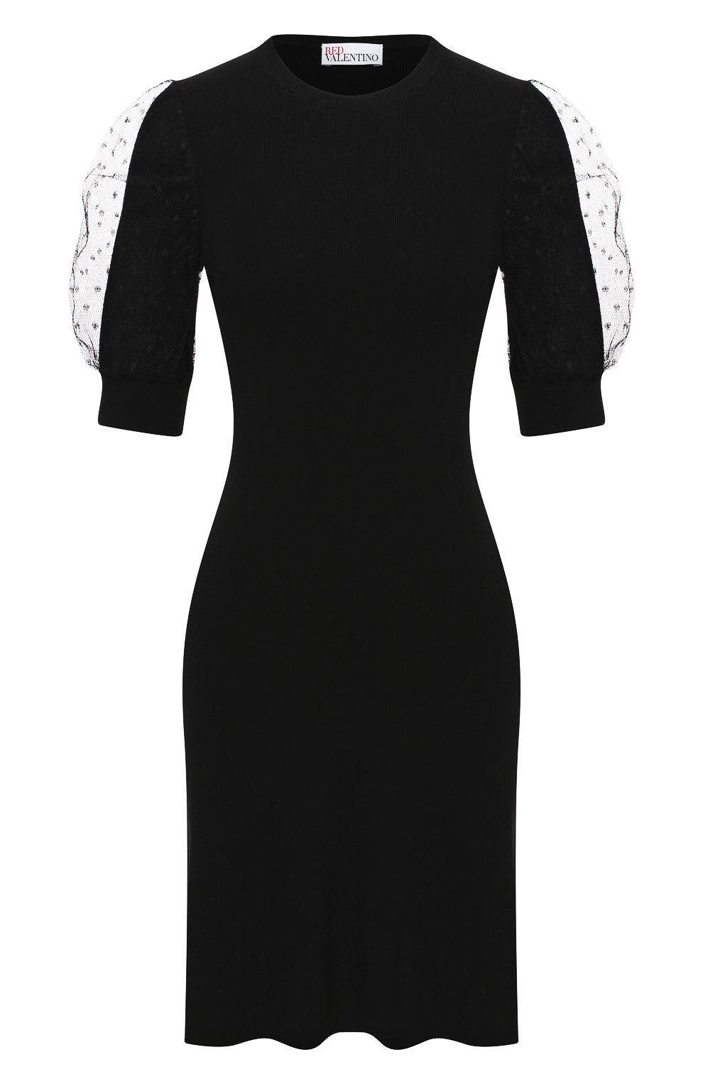 Платье из вискозы REDVALENTINO черного цвета по цене 72650 руб., арт. UR3KD00V/59B, фото 1 Платье из вискозы REDVALENTINO, арт. UR3KD00V/59B, фото 1
