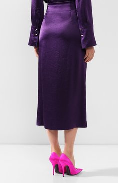 Женская юбка с запахом NANUSHKA фиолетового цвета, арт. AMAS_PURPLE_WASHED SATIN | Фото 4 (Материал внешний: Синтетический материал; Женское Кросс-КТ: Юбка-одежда; Материал сплава: Проставлено; Длина Ж (юбки, платья, шорты): Миди; Драгоценные камни: Проставлено; Статус проверки: Проверена категория)