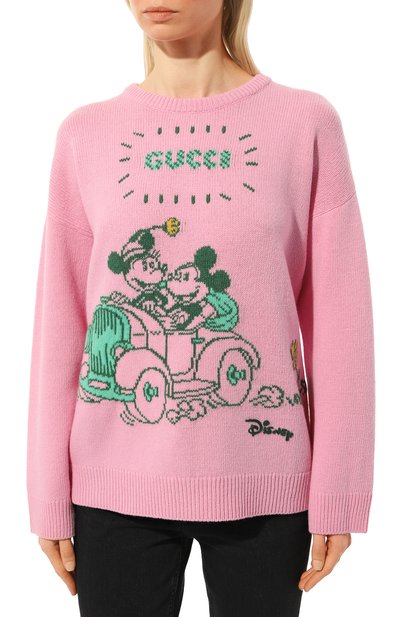 Шерстяной свитер disney x gucci GUCCI розового цвета по цене 187200 руб., арт. 606201 XKA7O, фото 3 Шерстяной свитер disney x gucci GUCCI, арт. 606201 XKA7O, фото 3