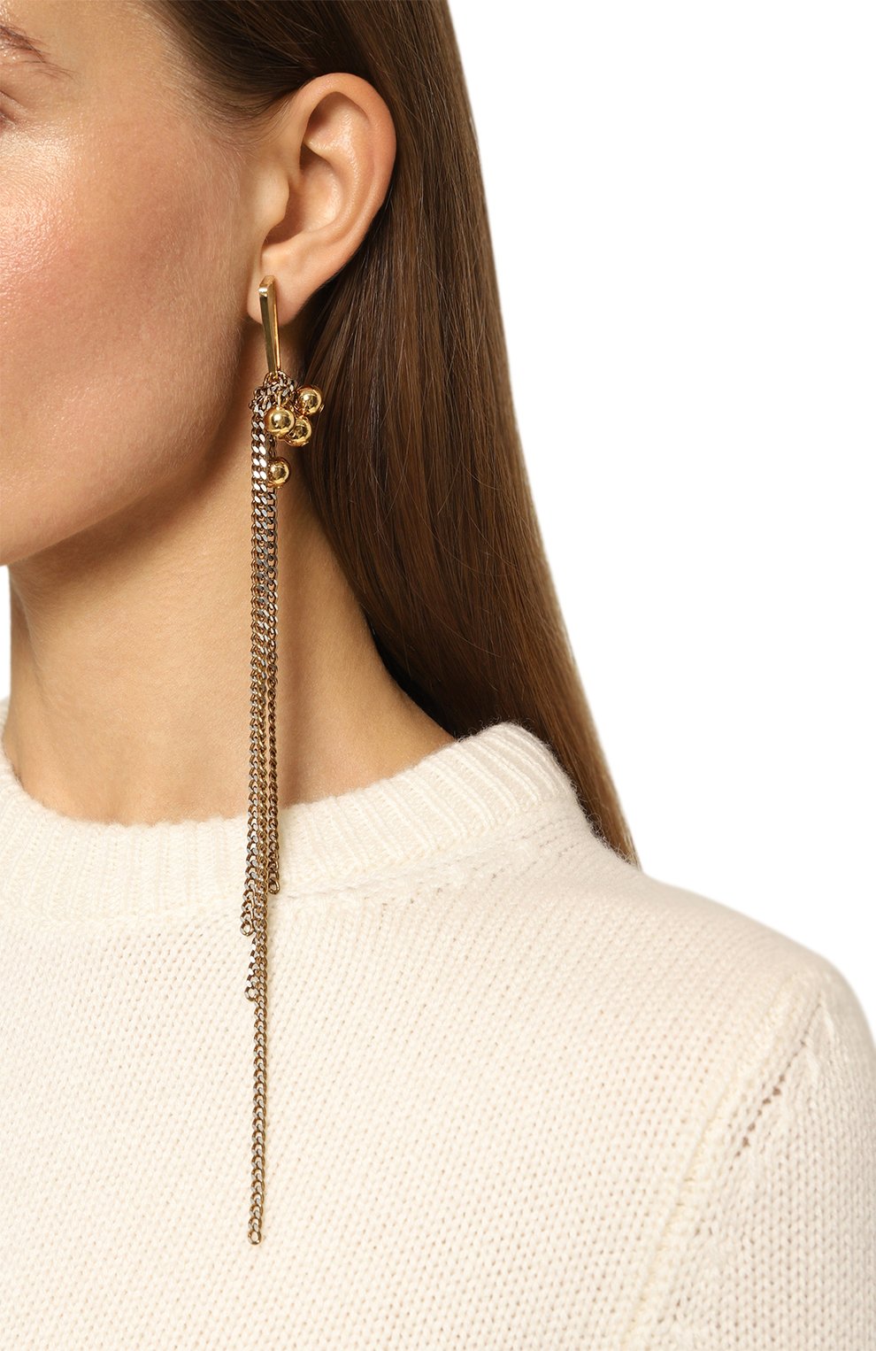 Моносерьга CRYSTALLINE JEWELLERY золотого цвета по цене 9240 руб., арт. 387P, фото 2 Моносерьга CRYSTALLINE JEWELLERY, арт. 387P, фото 2