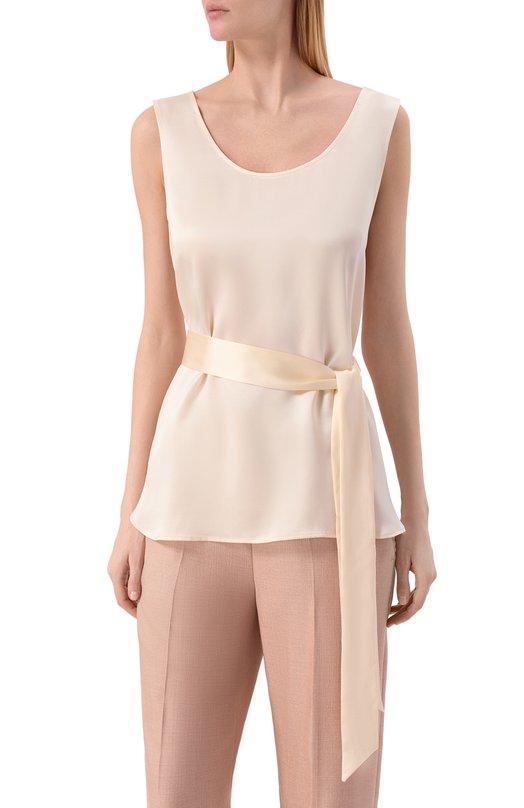 Шелковый топ Kiton D51443K03337 Кремовый  D51443K03337 Фото 6