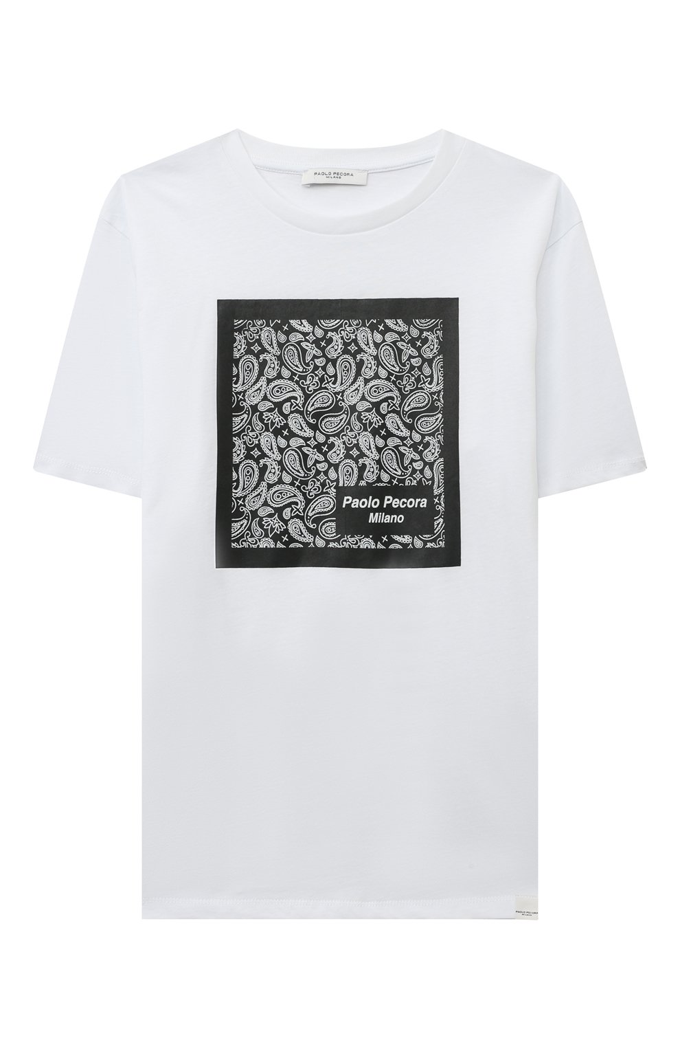Хлопковая футболка PAOLO PECORA MILANO белого цвета по цене 7200 руб., арт. PP3347/6-12, фото 1 Хлопковая футболка PAOLO PECORA MILANO, арт. PP3347/6-12, фото 1