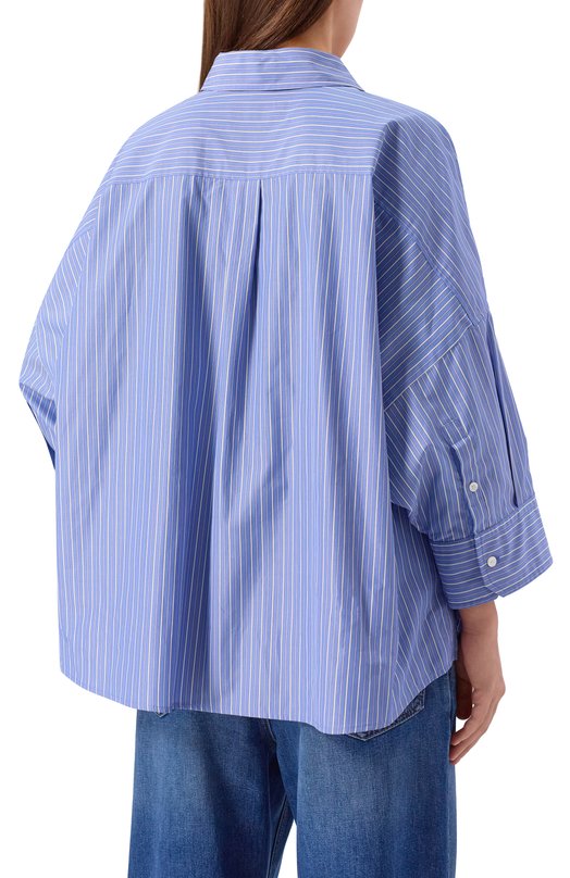 Хлопковая рубашка Weekend Max Mara ZAV0RRA Синий  ZAV0RRA Фото 4