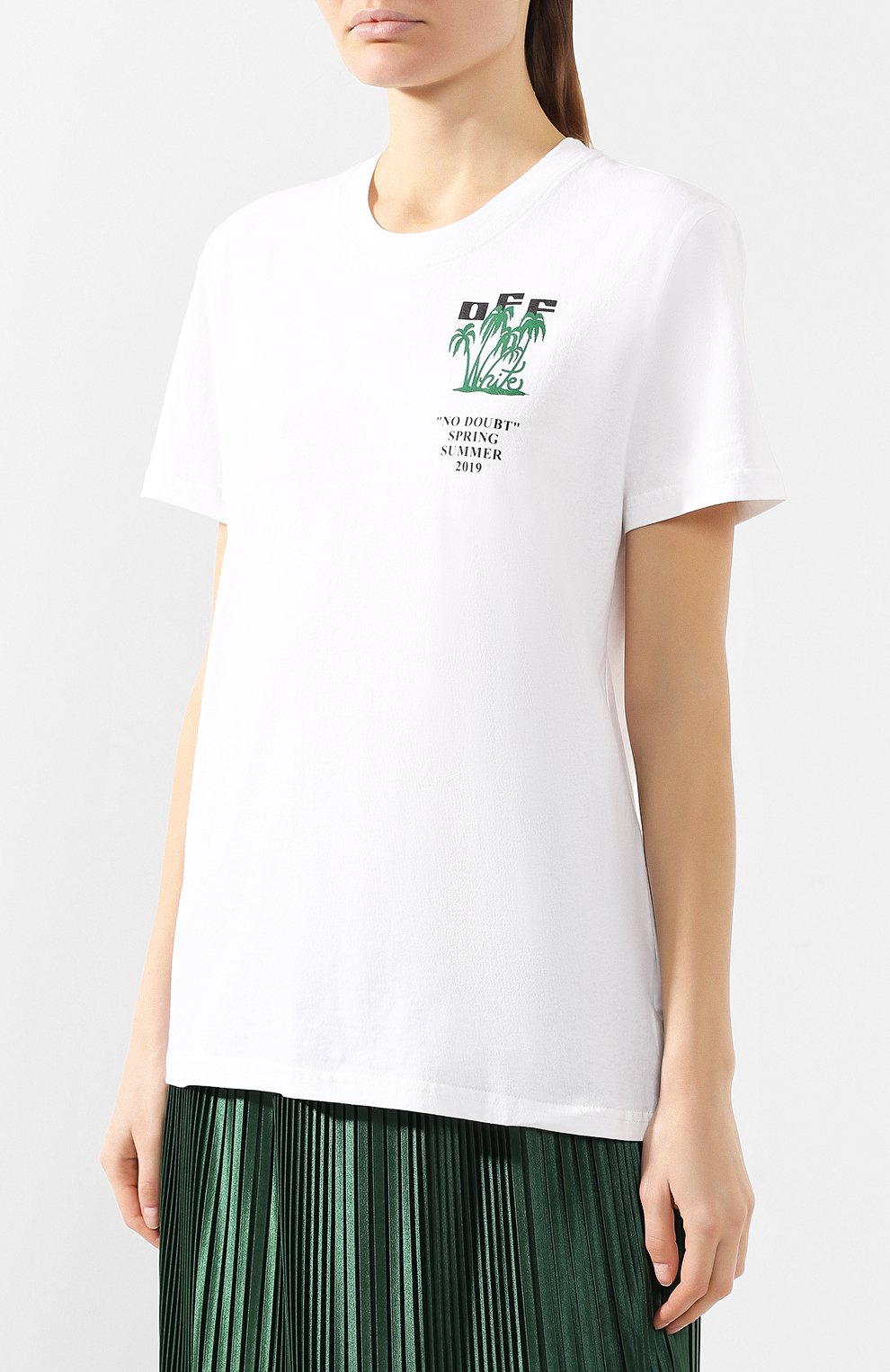Хлопковая футболка OFF-WHITE белого цвета по цене 19250 руб., арт. 0WAA049R19B070450140, фото 3 Хлопковая футболка OFF-WHITE, арт. 0WAA049R19B070450140, фото 3