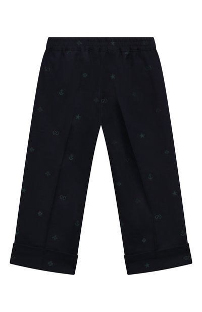 Хлопковые брюки GUCCI темно-синего цвета по цене 48960 руб., арт. 600348 XWAHH, фото 2 Хлопковые брюки GUCCI, арт. 600348 XWAHH, фото 2