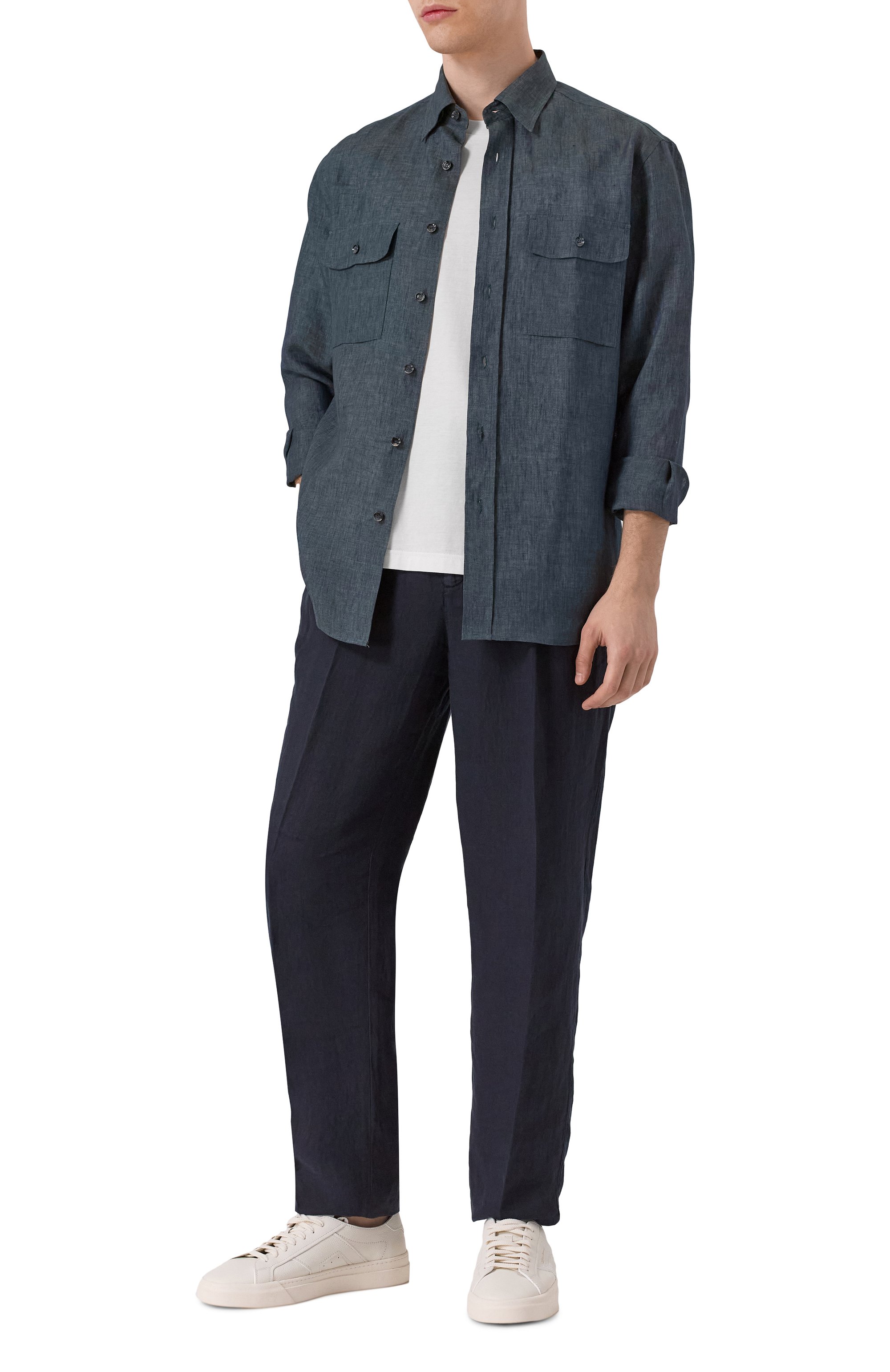 Хлопковая футболка BRIONI белого цвета по цене 66550 руб., арт. UJSY0L-OA613, фото 2 Хлопковая футболка BRIONI, арт. UJSY0L-OA613, фото 2