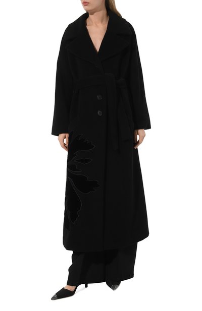 Шерстяное пальто YANINA черного цвета по цене 340200 руб., арт. 0-2597, фото 3 Шерстяное пальто YANINA, арт. 0-2597, фото 3