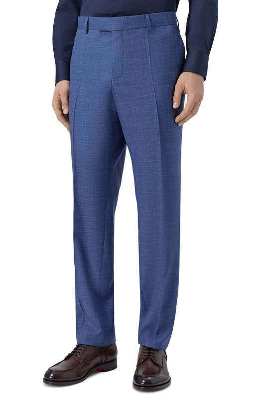 Брюки из шерсти и шелка BOSS 50562605 Синий  50562605 Фото 3