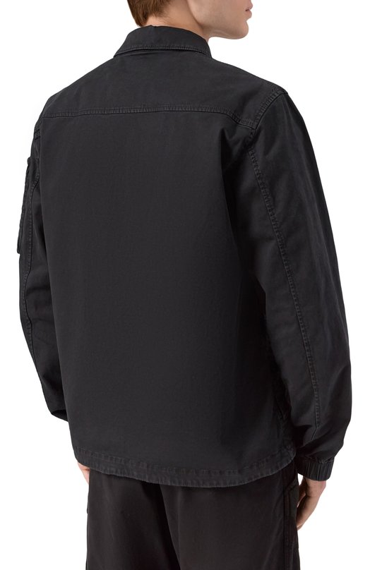 Хлопковая куртка-рубашка Stone Island K1S151200003/S0004 Чёрный  K1S151200003/S0004 Фото 4