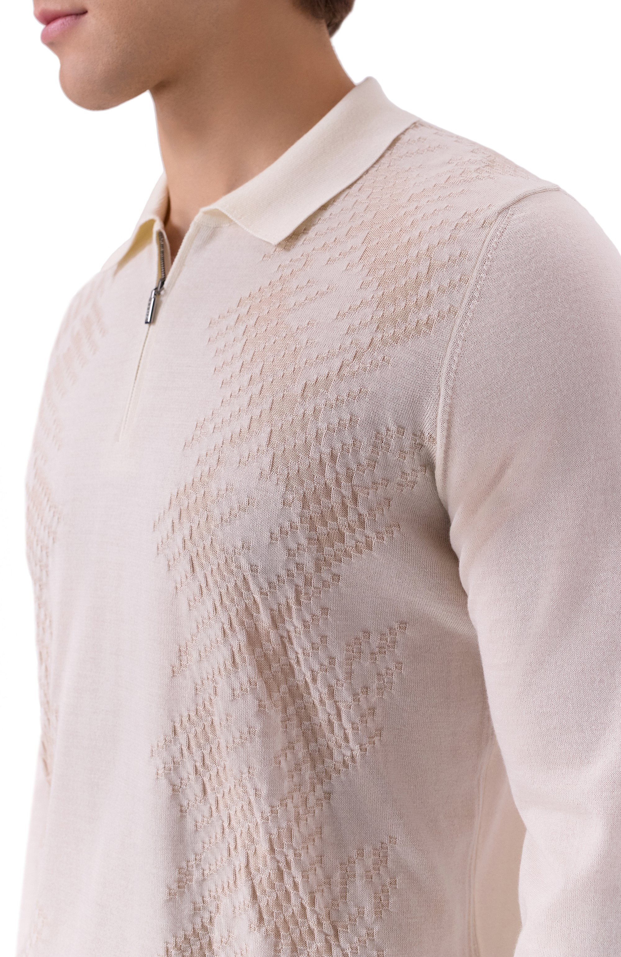 Поло из кашемира и шелка ZILLI кремового цвета по цене 152000 руб., арт. KZP001M0330VRARU0, фото 5 Поло из кашемира и шелка ZILLI, арт. KZP001M0330VRARU0, фото 5