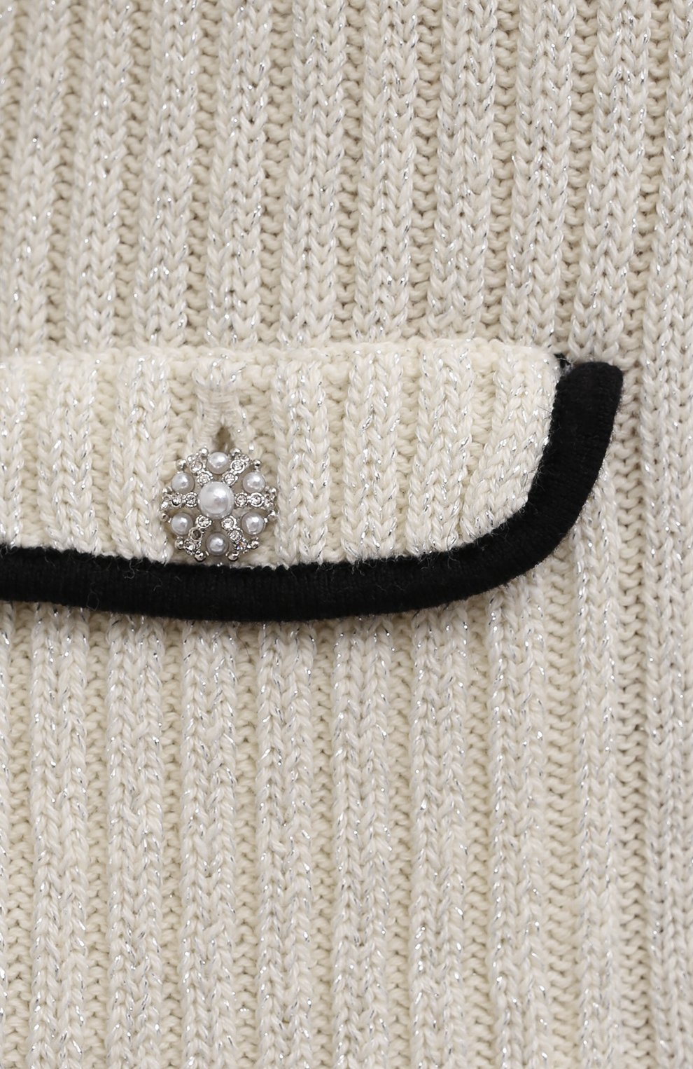 Платье из хлопка и шерсти SELF-PORTRAIT белого цвета по цене 52100 руб., арт. PF21-117, фото 5 Платье из хлопка и шерсти SELF-PORTRAIT, арт. PF21-117, фото 5