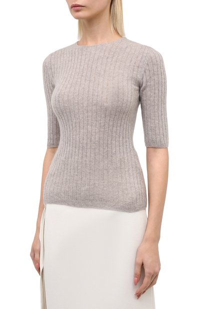 Кашемировый пуловер ALLUDE бежевого цвета по цене 19950 руб., арт. 205/11135, фото 3 Кашемировый пуловер ALLUDE, арт. 205/11135, фото 3