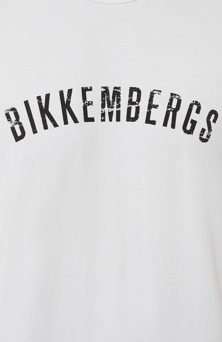 Мужская хлопковая футболка DIRK BIKKEMBERGS белого цвета, арт. BM/T0159 | Фото 5 (Рукава: Короткие; Длина (для топов): Стандартные; Принт: С принтом; Материал сплава: Проставлено; Материал внешний: Хлопок; Драгоценные камни: Проставлено; Стили: Кэжуэл)