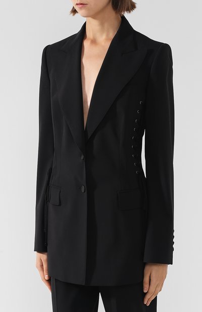 Однотонный шерстяной жакет со шнуровкой DOLCE & GABBANA, арт. F294MT/FUBEH, фото 3