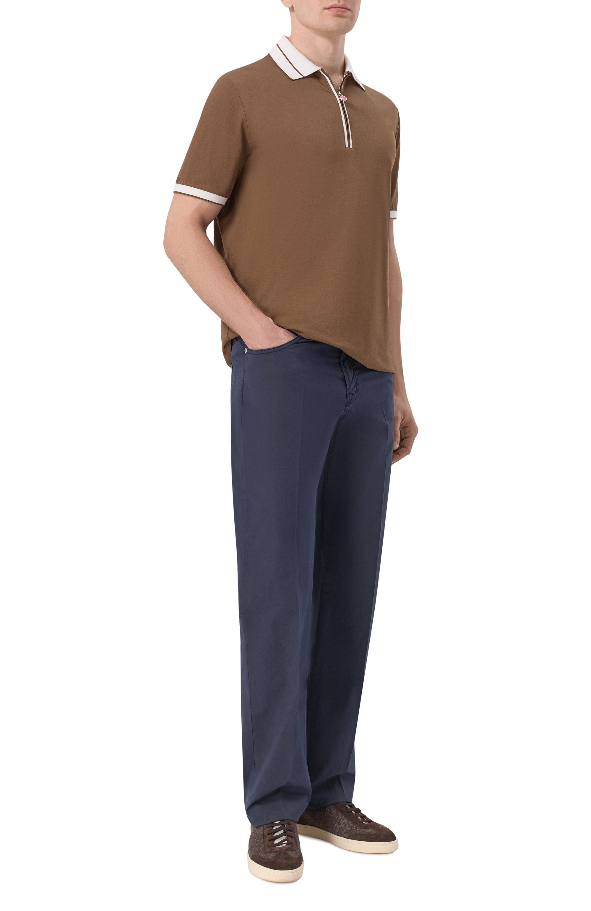 Брюки из хлопка и лиоцелла KITON, арт. UPNJS1K0610H, фото 2