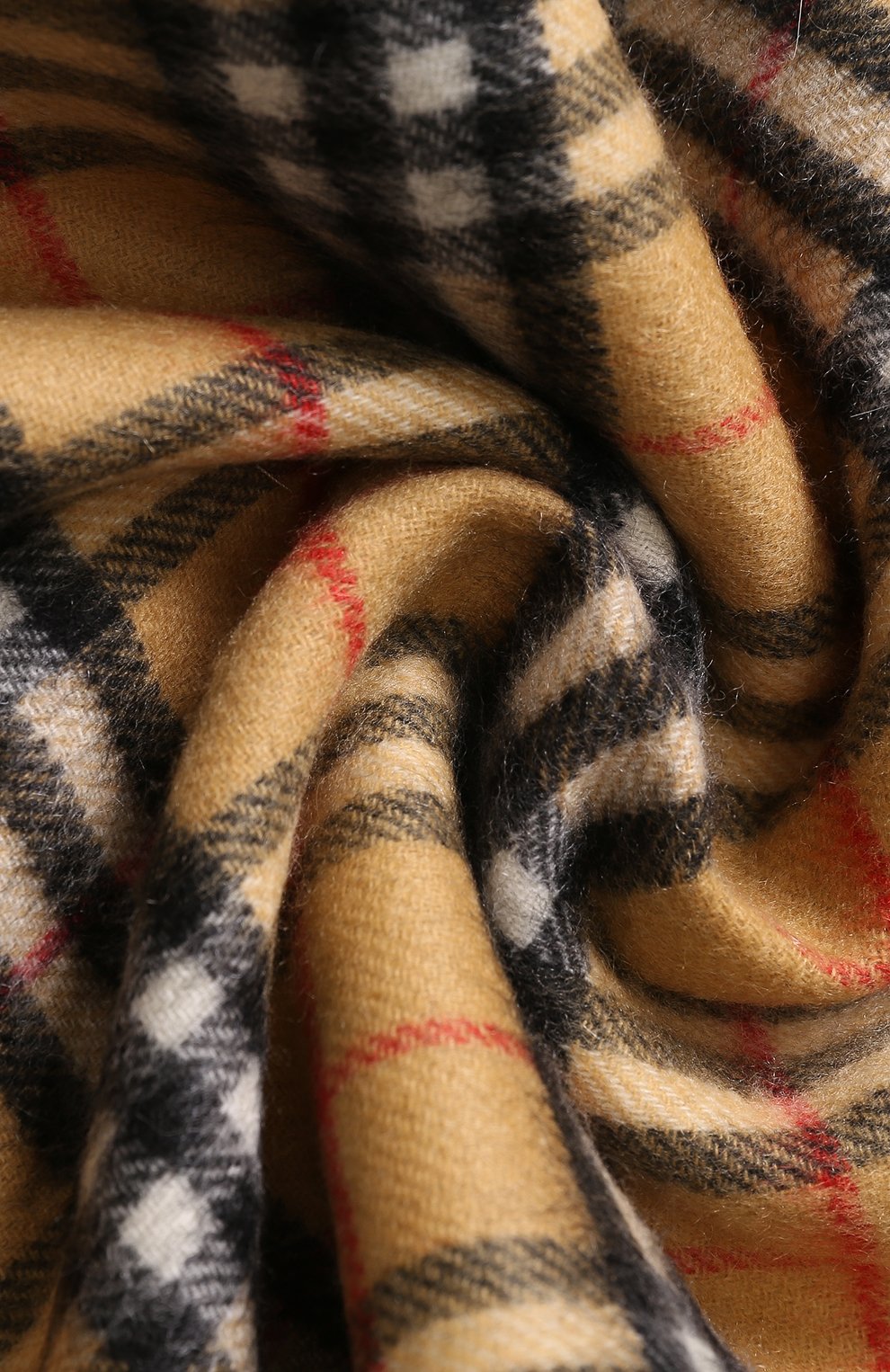 Кашемировый шарф в клетку с бахромой BURBERRY, арт. 4058333, фото 2