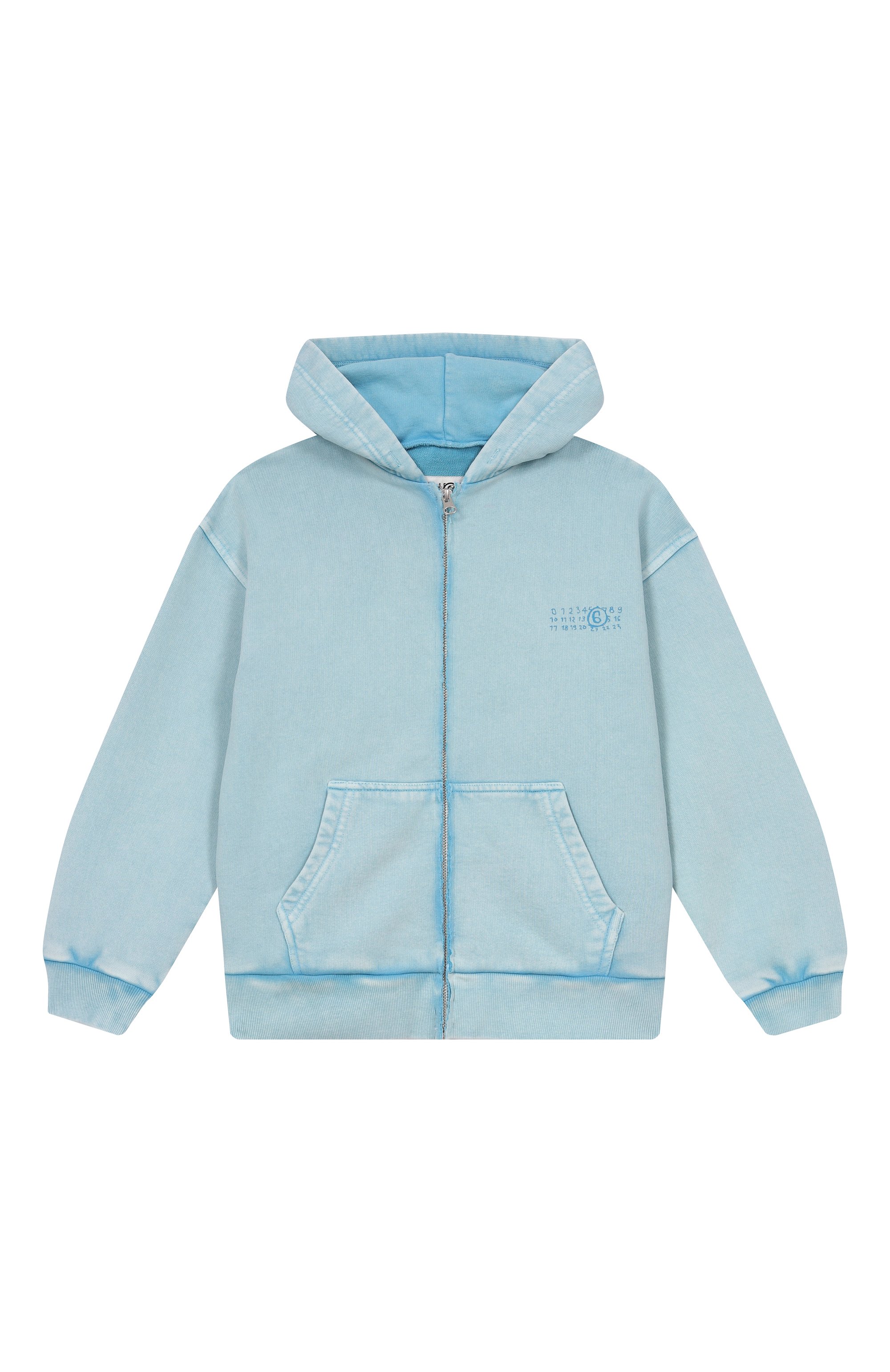 Хлопковая толстовка MM6 голубого цвета по цене 25300 руб., арт. M60978/MM07L, фото 1 Хлопковая толстовка MM6, арт. M60978/MM07L, фото 1