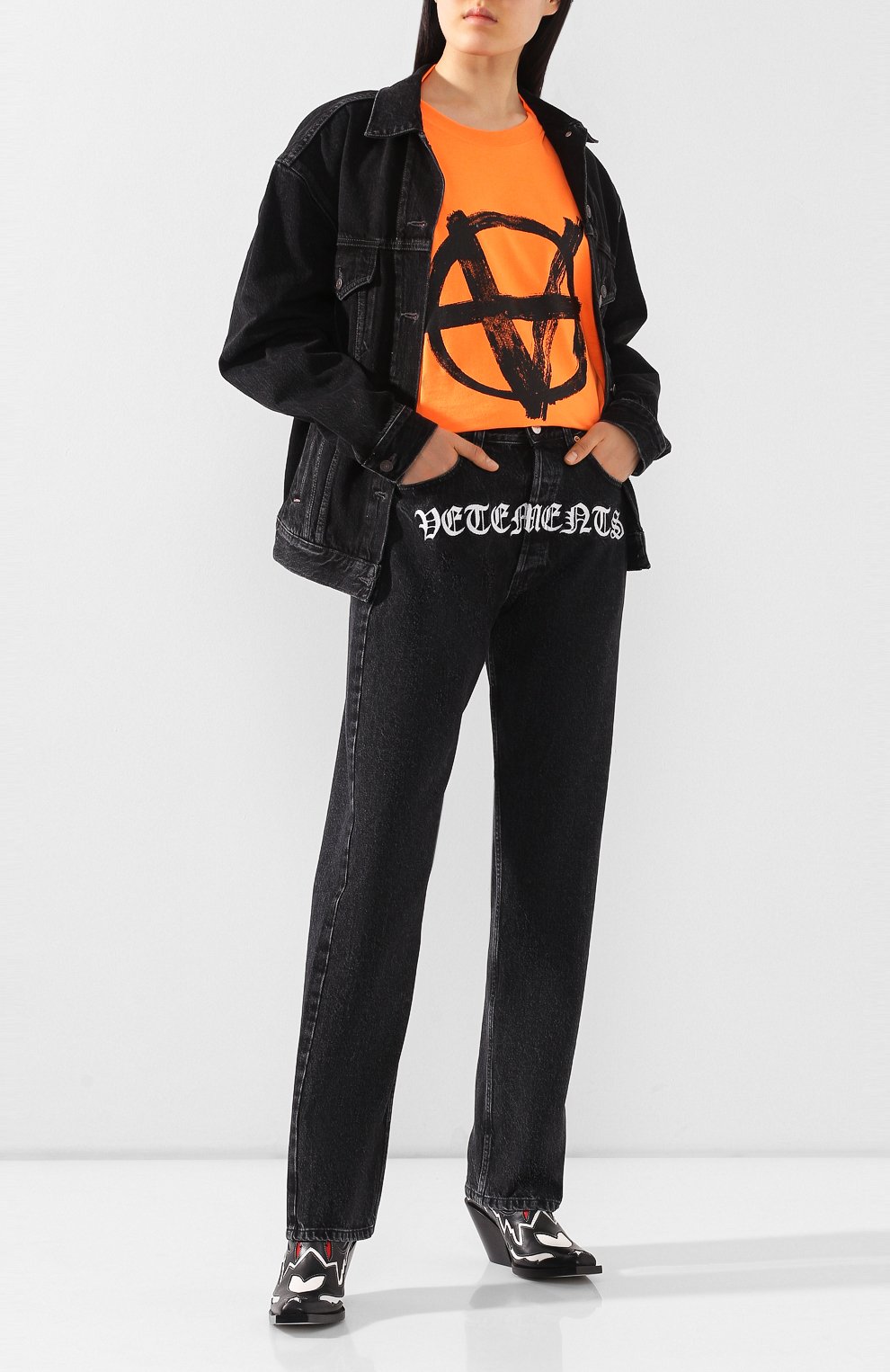 Джинсы VETEMENTS, арт. SS20PA326 2802/W/BLACK, фото 2