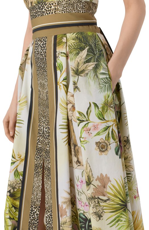 Хлопковая юбка Elie Saab SK175PS25 Разноцветный  SK175PS25 Фото 5