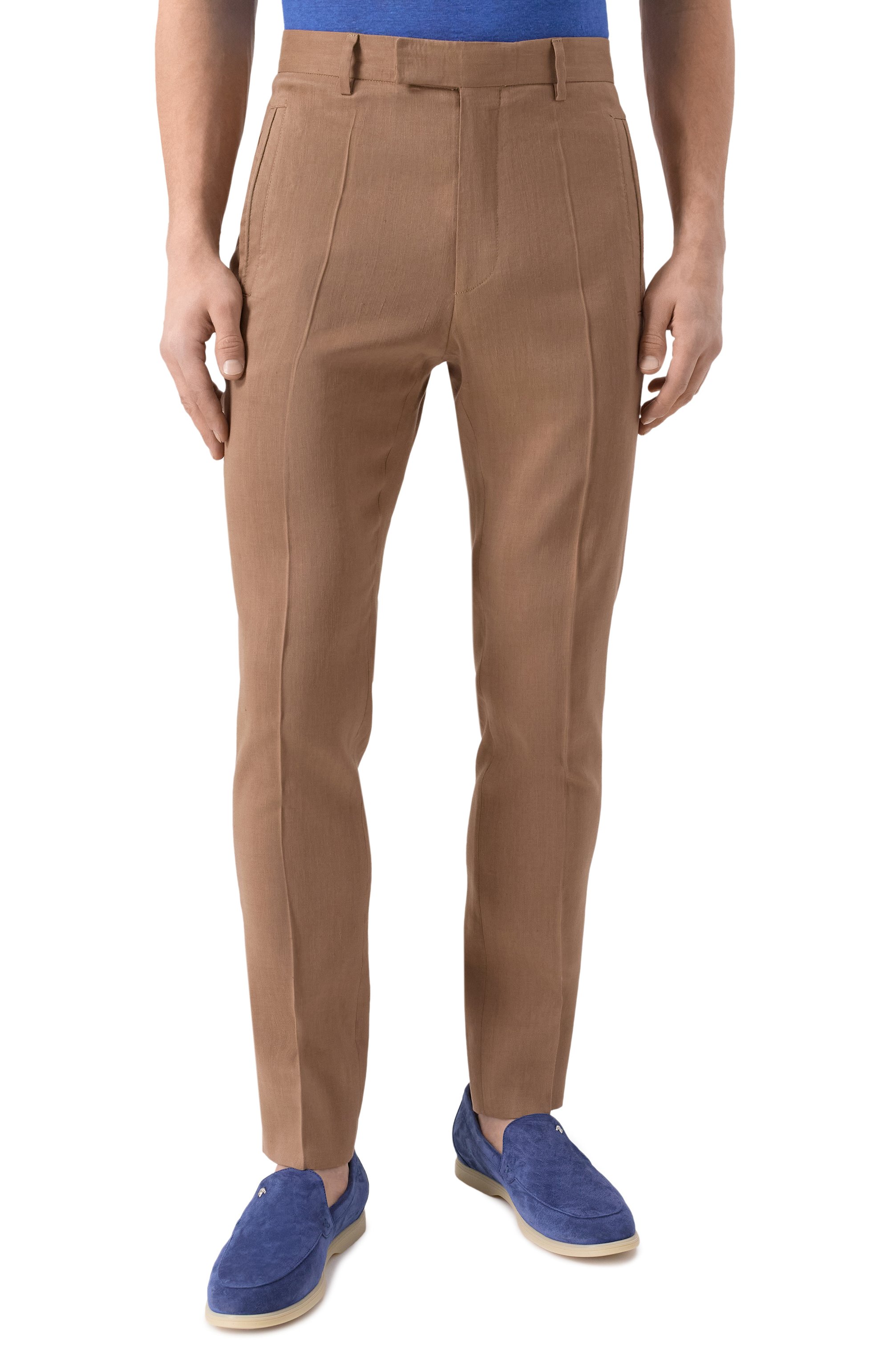 Брюки изо льна и шерсти CORNELIANI светло-коричневого цвета по цене 59600 руб., арт. 254513-2518468, фото 3 Брюки изо льна и шерсти CORNELIANI, арт. 254513-2518468, фото 3