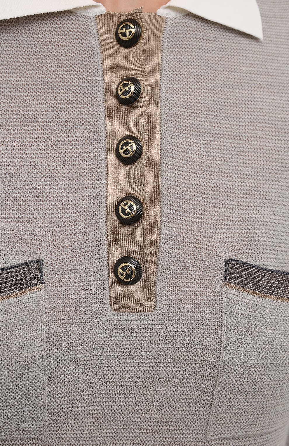 Поло из шерсти и льна GIORGIO ARMANI, арт. 6KAF01/AM57Z, фото 5