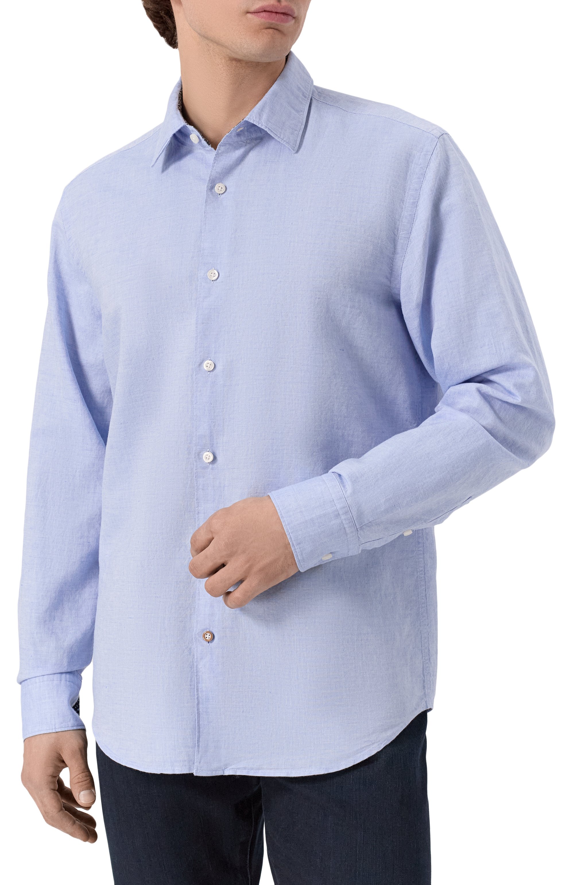 Рубашка изо льна и хлопка BOSS, арт. 50539531, фото 3