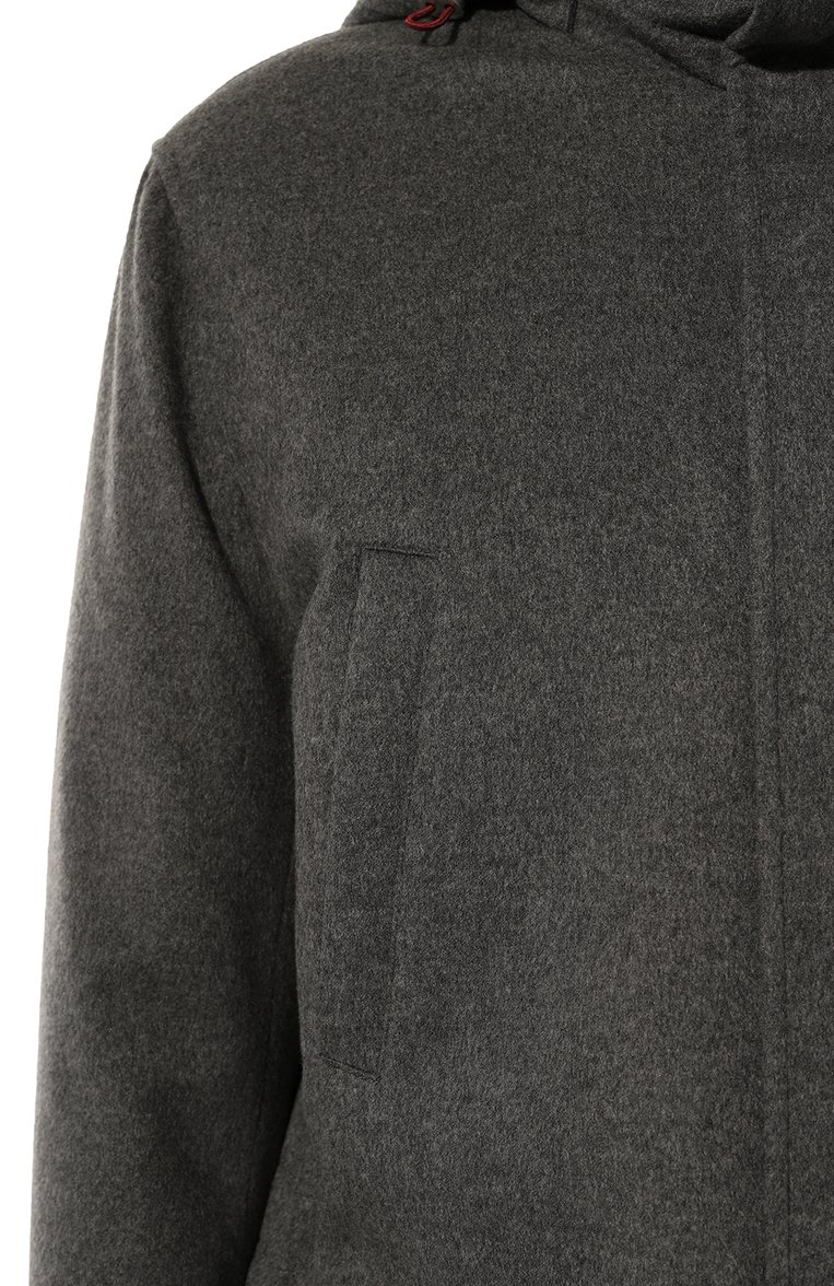 Мужская кашемировая куртка BRUNELLO CUCINELLI темно-серого цвета, арт. MM4006400 | Фото 5 (Рукава: Длинные; Материал внешний: Кашемир, Шерсть, Синтетический материал; Драгоценные камни: Проставлено; Материал сплава: Проставлено; Стили: Кэжуэл; Мужское Кросс-КТ: шерсть и кашемир, утепленные куртки; Материал подклада: Шелк; Длина (верхняя одежда): До середины бедра; Кросс-КТ: Утепленные)