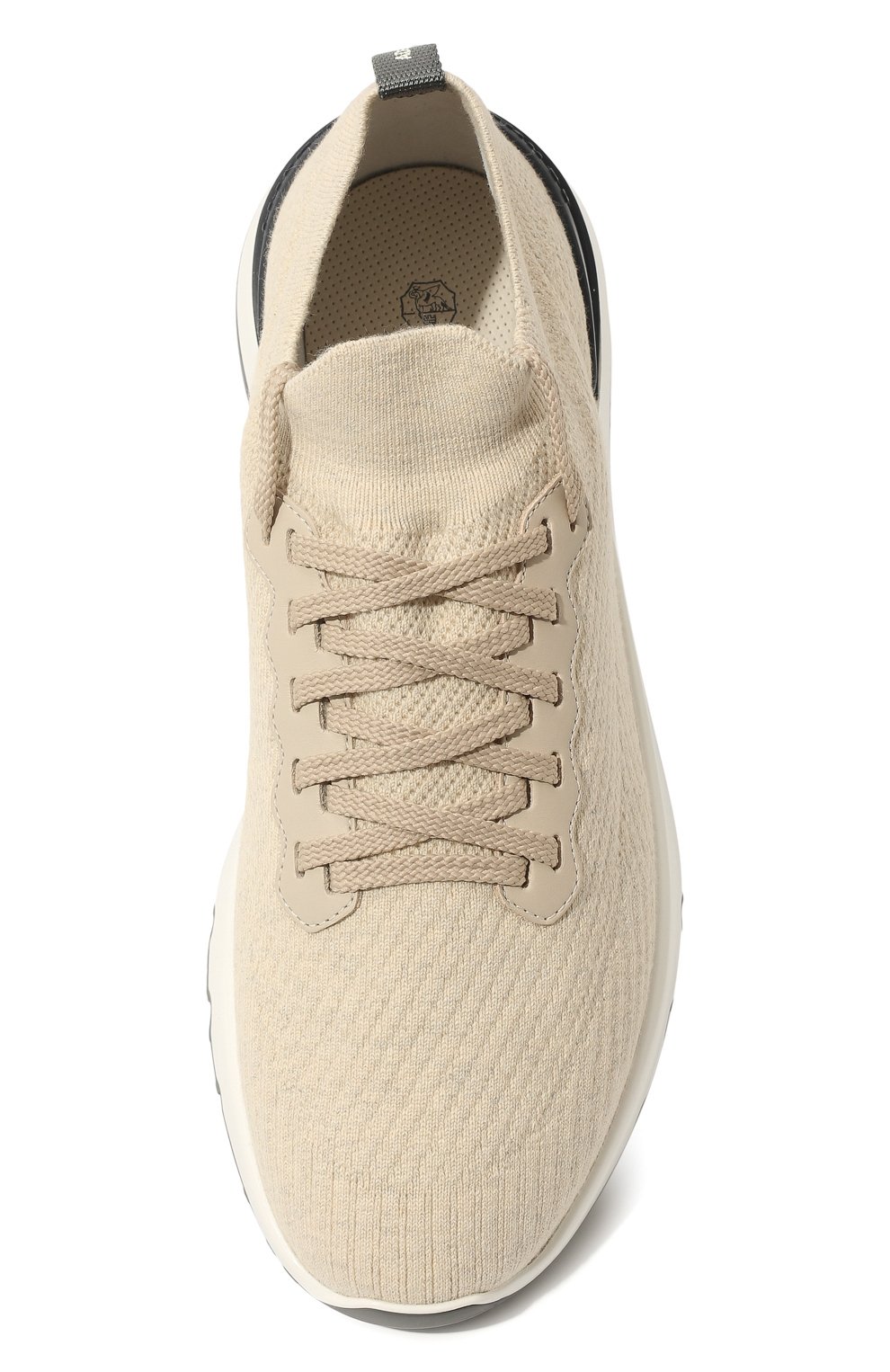 Текстильные кроссовки BRUNELLO CUCINELLI светло-бежевого цвета по цене 127000 руб., арт. MZUPMB0252, фото 6 Текстильные кроссовки BRUNELLO CUCINELLI, арт. MZUPMB0252, фото 6