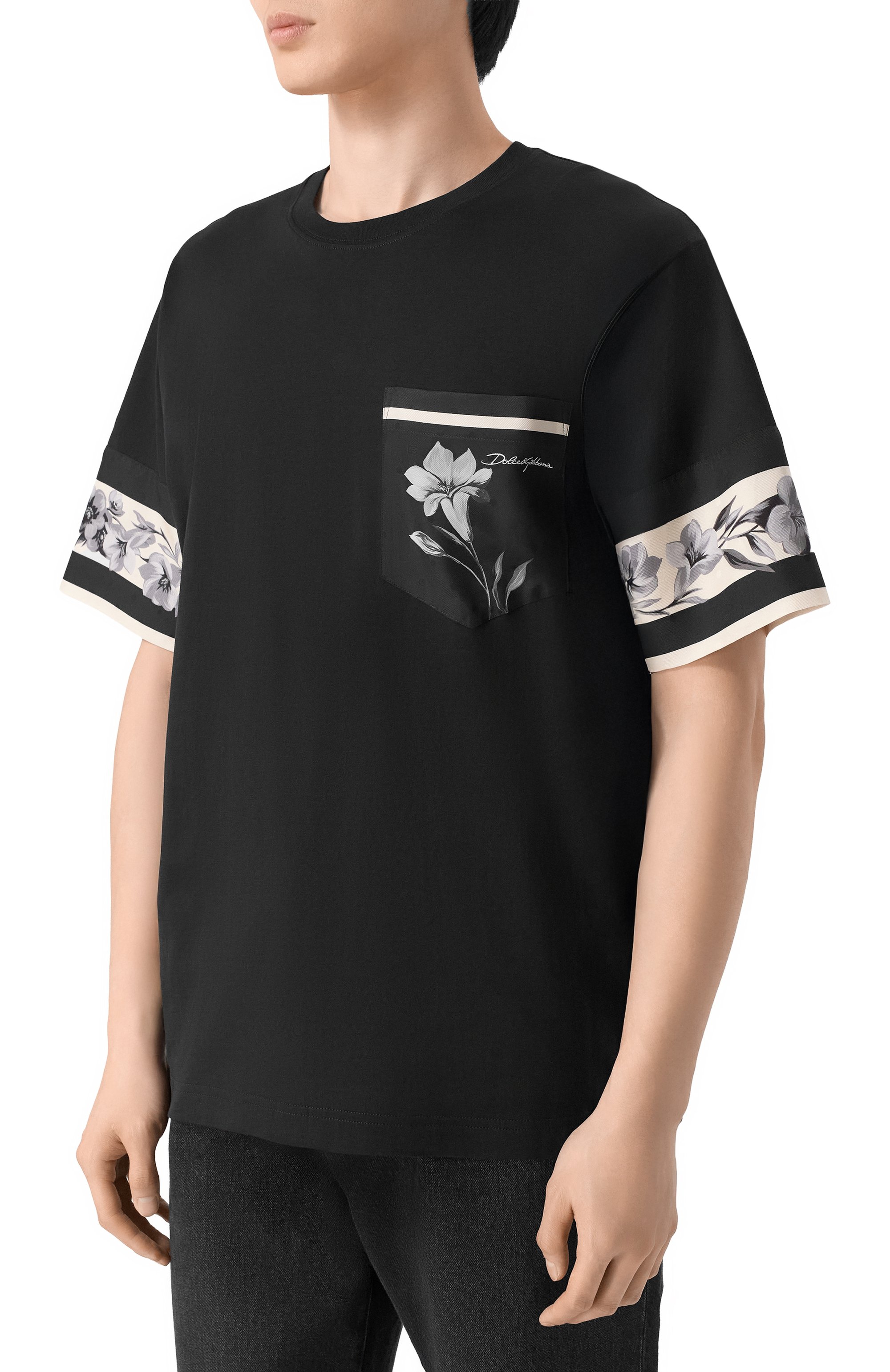 Футболка из хлопка и шелка DOLCE & GABBANA, арт. G8SB2T/G7PZJ, фото 3