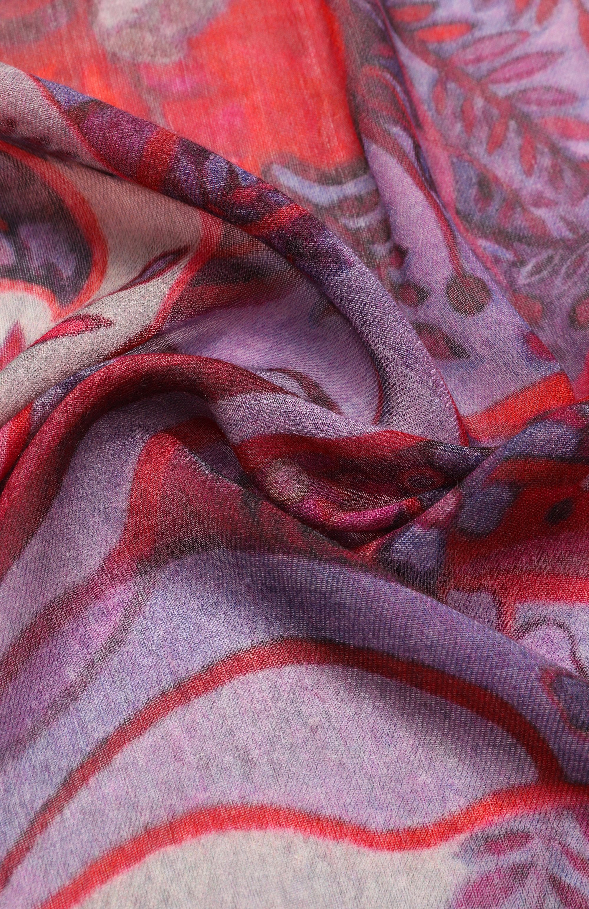 Шаль орнамент цветы из кашемира и шерсти GOURJI, арт. 91247455/554472114, фото 3