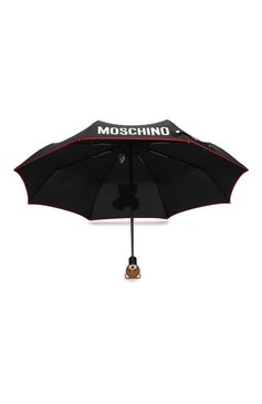 Женский складной зонт MOSCHINO черного цвета, арт. 8080-0PENCL0SE | Фото 3 (Материал: Текстиль, Металл, Синтетический материал; Нос: Не проставлено; Материал сплава: Проставлено; Региональные ограничения белый список (Axapta Mercury): Не проставлено)